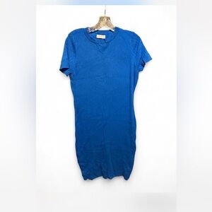 Primark Ribbed Knit Sweater dress short sleeve Royal Blue